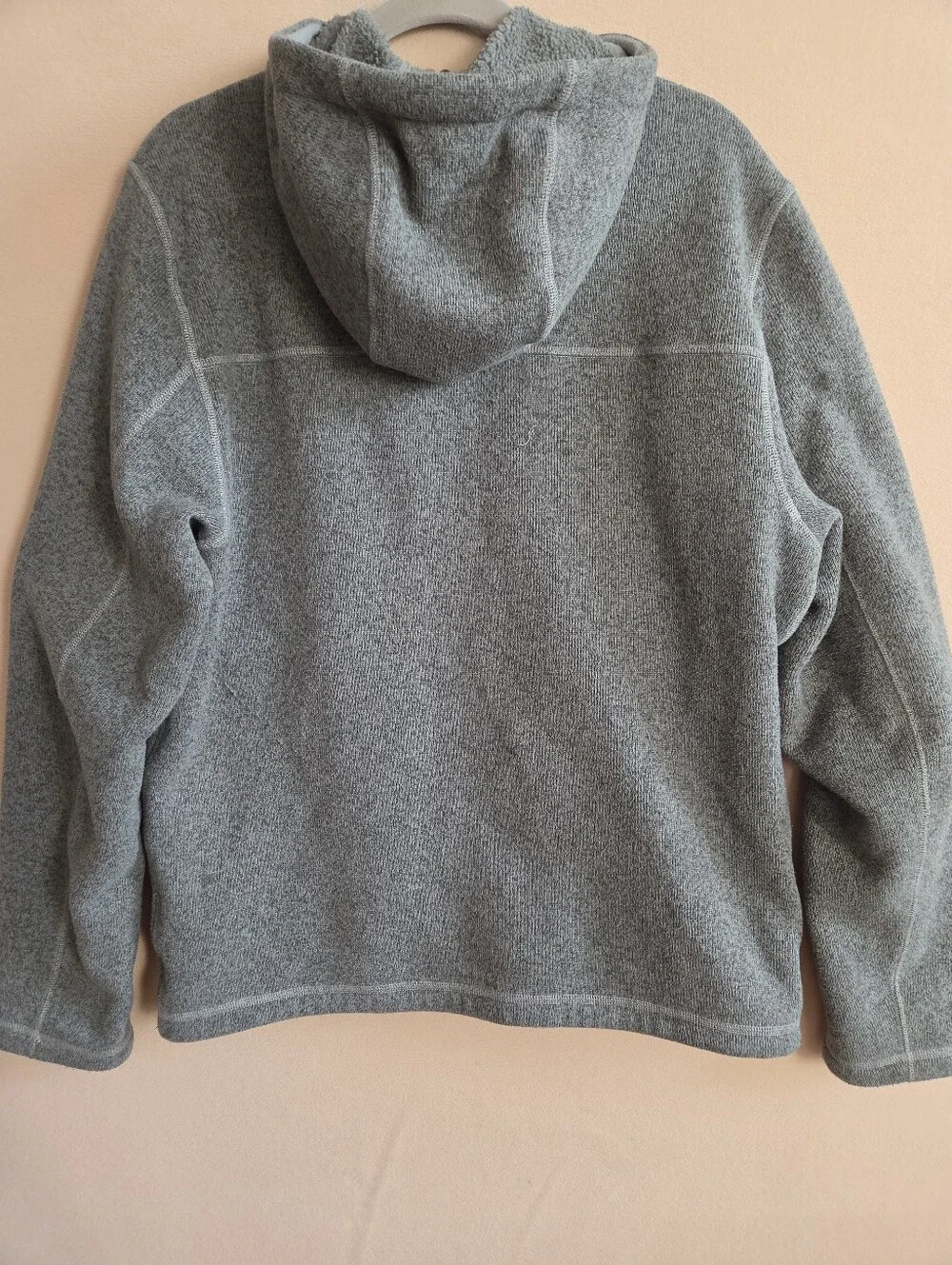 The North Face Jacket Gray Fleece Hooded Full Zip Outdoor Thermal Size Large